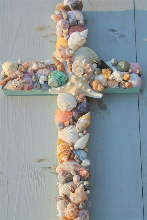 Reclaimed Wood Seashell Cross Seashell Crafts Crafts Seashell Cross