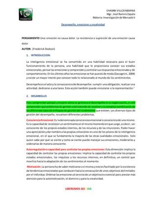 Desempe O Emocione Y Creatividad Pdf