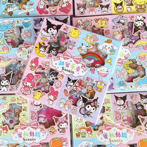 Jual Stiker Sanrio Lucu 2D Mix Karakter 1 Box Isi 100 Lembar Stiker