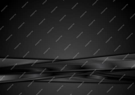 Premium Vector Abstract Tech Black Glossy Stripes Background