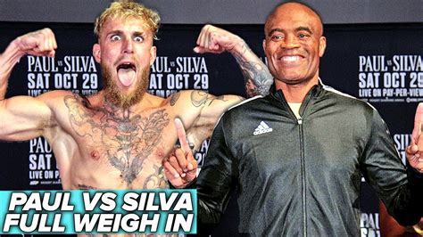 JAKE PAUL VS ANDERSON SILVA OFFICIAL WEIGH IN PAUL VS SILVA FULL