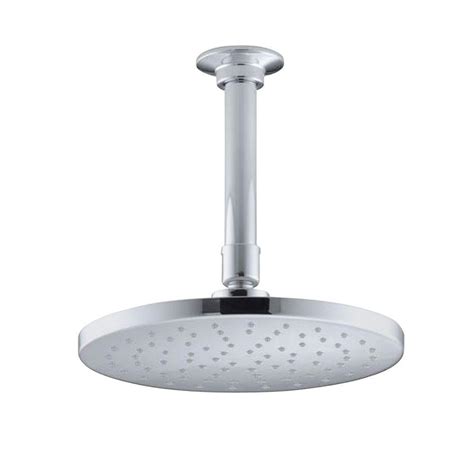 An Overhead Shower Head In Chrome Finish