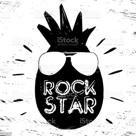 Pineapple Rock Star Stock Illustration Download Image Now