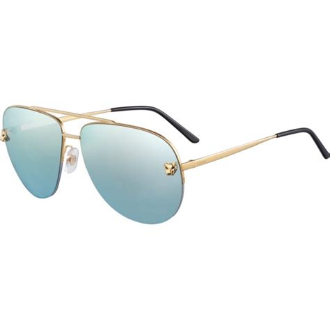 Cartier Aviator Metal Polished Gold Finish Panthère De Cartier Sunglasses Cartier