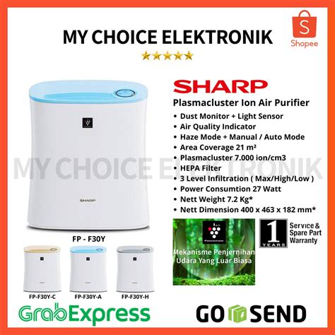 Jual Sharp Plasmacluster Air Purifier Fp F Y C A H Fpf Y Fp F