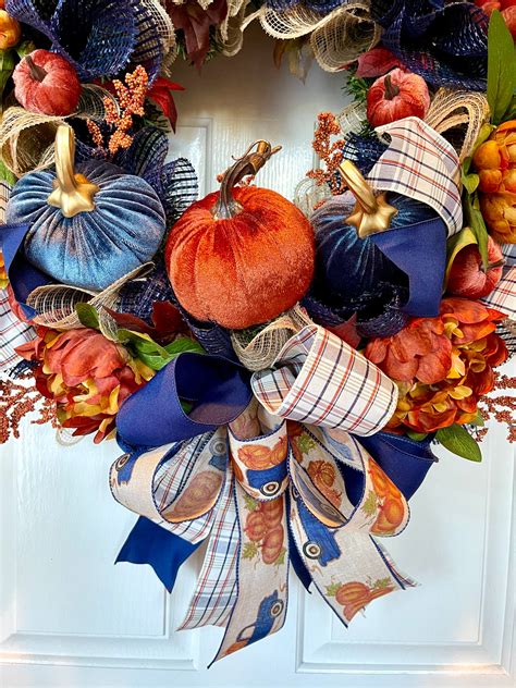 Fall Wreath Fall Wreath for Front Door Front Door Decor - Etsy