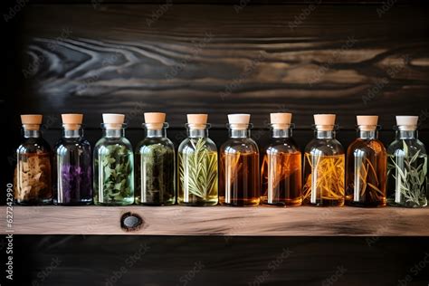 essential oil bottles displayed on a shelf at a local market ...