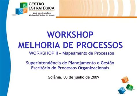 PPT WORKSHOP MELHORIA DE PROCESSOS WORKSHOP II Mapeamento De