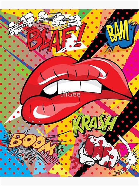 "Lovely Lips Retro Pop Art" Poster for Sale by JiiGee | Redbubble