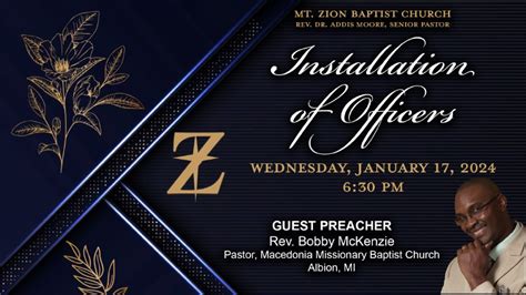 Mt Zion Installation Service 2024 Mt Zion Baptist Church Mi