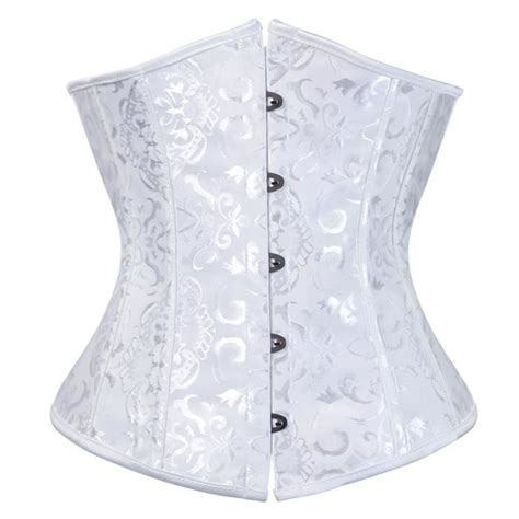 Corset Sous Buste Sexy Pour Femme Sous V Tement F Minin Lingerie Bustier Haut Nu White