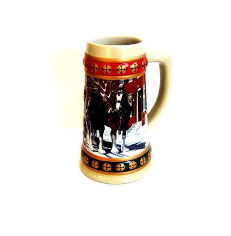 Budweiser Clydesdales Stein Hometown Holiday Vintage Ceramic