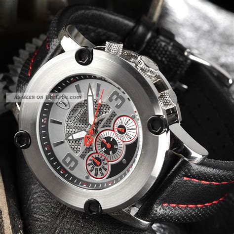 Detomaso Monterosso Herrenuhr Chronograph Edelstahl Schwarz Silber