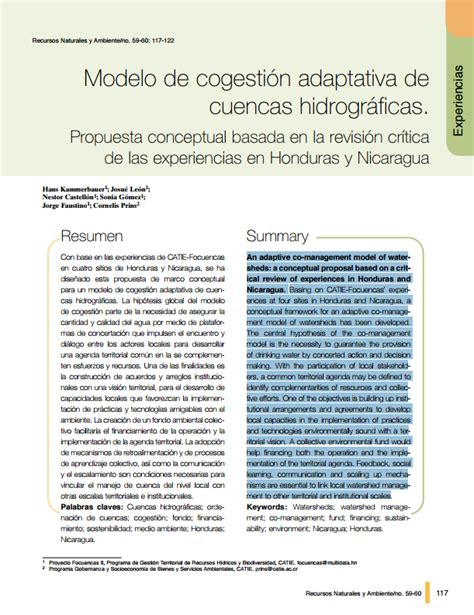 Fao Sfm Tool Detail An Adaptive Co Management Model Of Watersheds A