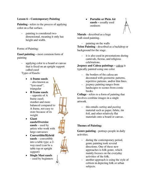 CPAR-Finals - Easel types - Lesson 6 – Contemporary Painting Painting ...