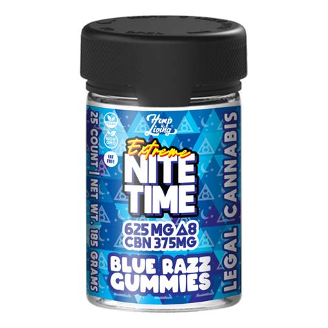 Hemp Living Extreme Nite Time Delta Cbn Gummies Ct Jar Blue