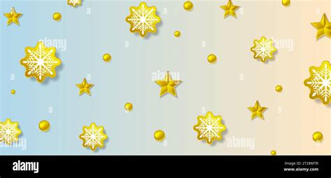 Christmas Greeting Card With Snowflakes Stars And Glossy Beads Vector Winter Background Stock