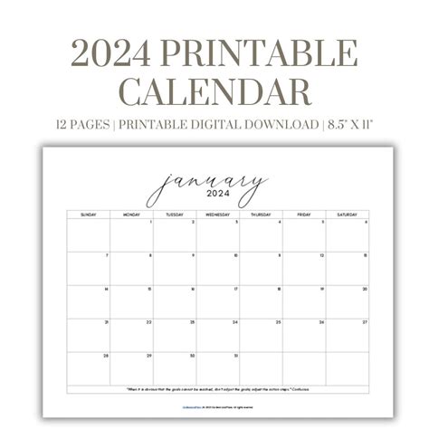 2024 Calendar Printable 2024 Monthly Bundle Calendar Printable Year