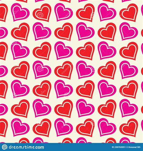 Valentine And Heart Seamless Pattern Background Heart Pattern Vector