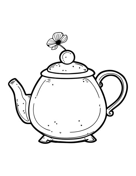 Premium Vector Cute And Groovy Teapot Coloring Page