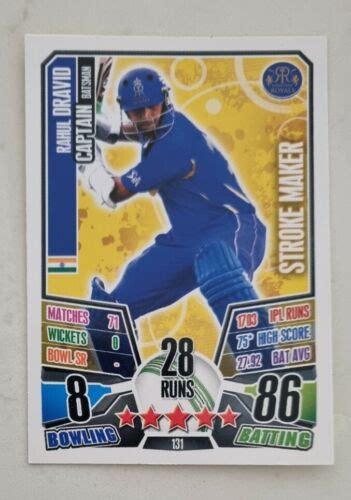 Rahul Dravid Cricket IPL Attax Cricket Trade Card Not Signed Select