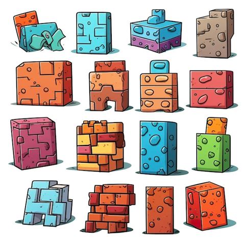 Premium Vector | Cartoon vector bricks on white background