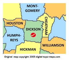 Dickson County Map Tennessee - Aurie Shaylyn