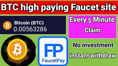 BTC High Paying Faucet Site Every 5 Minute Claim Instant Withdraw