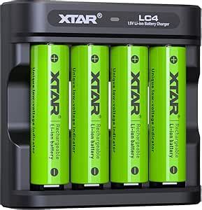 Amazon XTAR 1 5V単3形 リチウム電池 大容量2700mWh低自然放電率 4本単三電池とLC4充電器の組み合わせ 単3電池