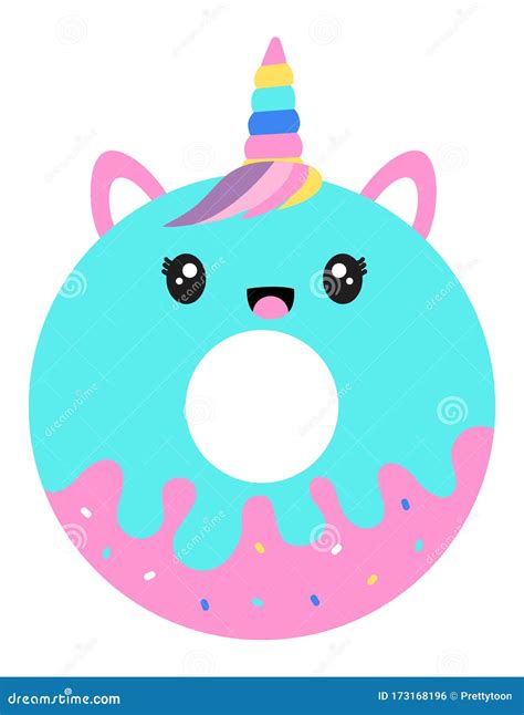 Unicorn Donut With Sprinkles Stock Vector Illustration Of Sweet