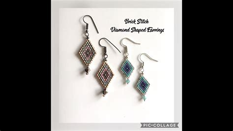 Brick Stitch Diamond Shaped Earrings YouTube