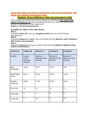 Module Three Wellness Plan Fitness Assessments And Flexibility