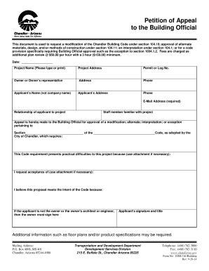 Fillable Online Chandleraz Application For Modification To The Building