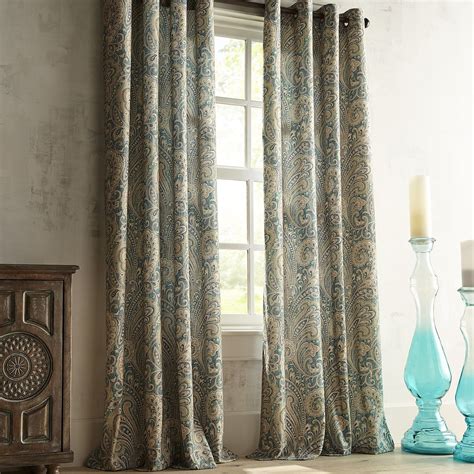 Seasons Paisley Curtain Teal 96 Paisley Curtains Teal Curtains