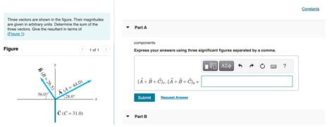 Solved Three Vectors Are Shown In The Figure Their Chegg