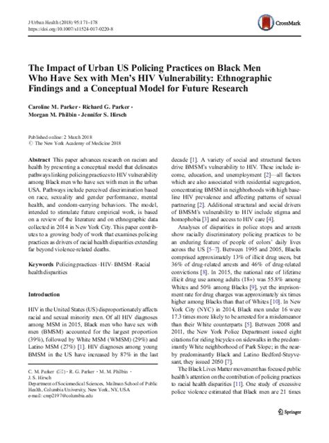 Pdf The Impact Of Urban Us Policing Practices On Black Men Who Have