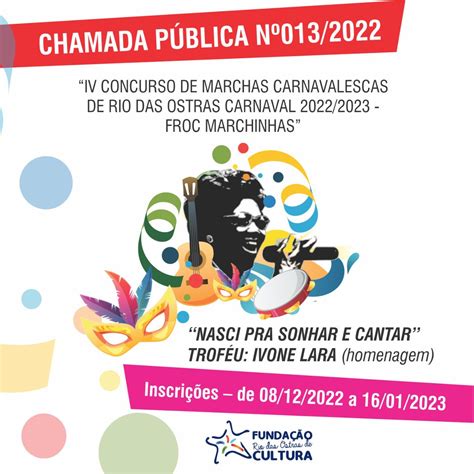 Fundação de Cultura promove IV Concurso de Marchinhas Carnavalescas de