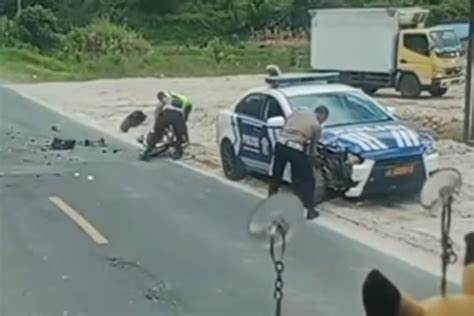 Foto Viral Video Sebut Mobil Patwal Tabrak Pengendara Sepeda Motor