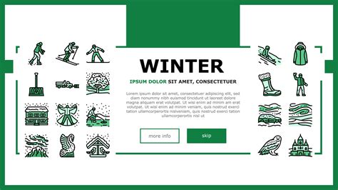 Winter Season Snow Cold Holiday Landing Header Vector 33064444 Vector