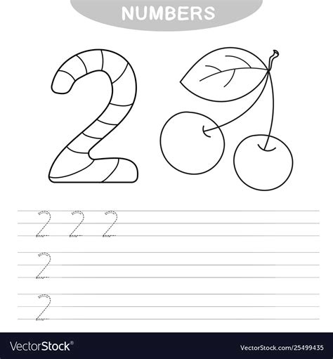 Learning Numbers Coloring Book For Preschool Vector Image