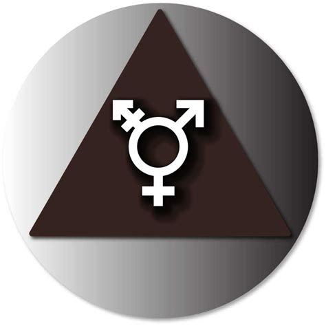 Transgender Any Gender Symbol Restroom Door Signs In Brushed Aluminum Ada Sign Depot