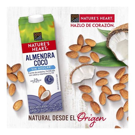 Bebida Vegetal Natures Heart Sabor Almendra Coco Sin Azúcar 946ml