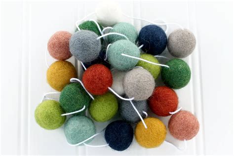 Earth Toned Felt Ball Garland Pom Pom Garland Thanksgiving Decor