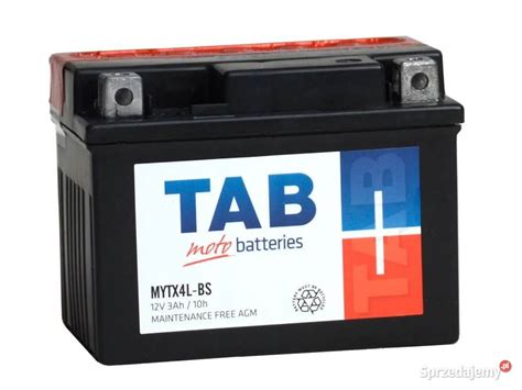 Akumulator Motocyklowy TAB YTX4L BS MYTX4L BS 12V 3Ah 40A Radom