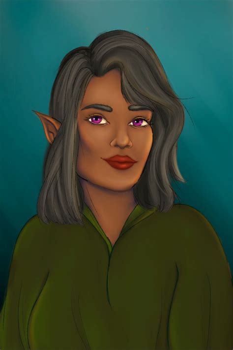 Female Elf Portrait Dnd Fantasy Character Art