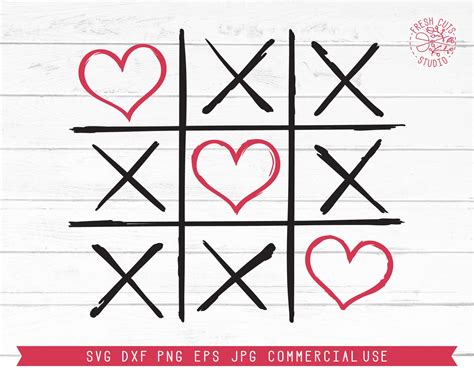 Valentine Xoxo Heart Tic Tac Toe Svg Cut File Xo Svg Design Etsy