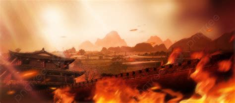 Ancient Wind Battlefield Burning Flame Synthetic Banner Background ...