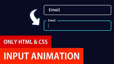 Input Animations With Html And Css Input Label Animation Youtube