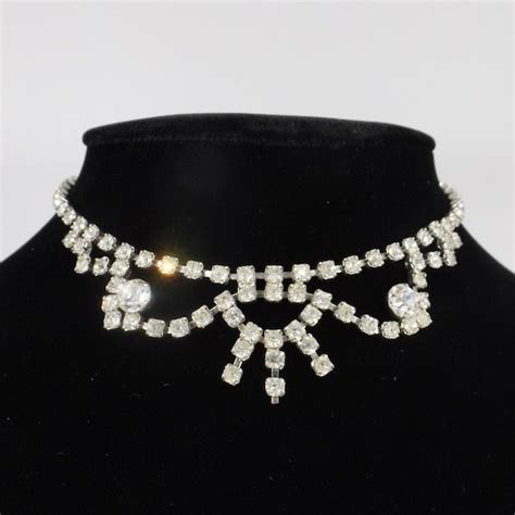 Rhinestone Choker - Etsy