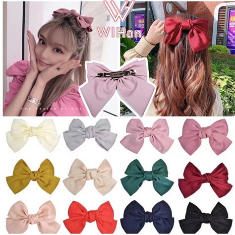 Wihan Fashion Big Satin Ribbon Hair Clip For Women Hair Bow Clip